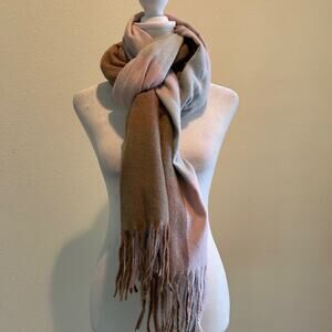 Beeline We Care Shawl Brown Pastel Tassel Hem Scarf Oversized Comfortcore Soft